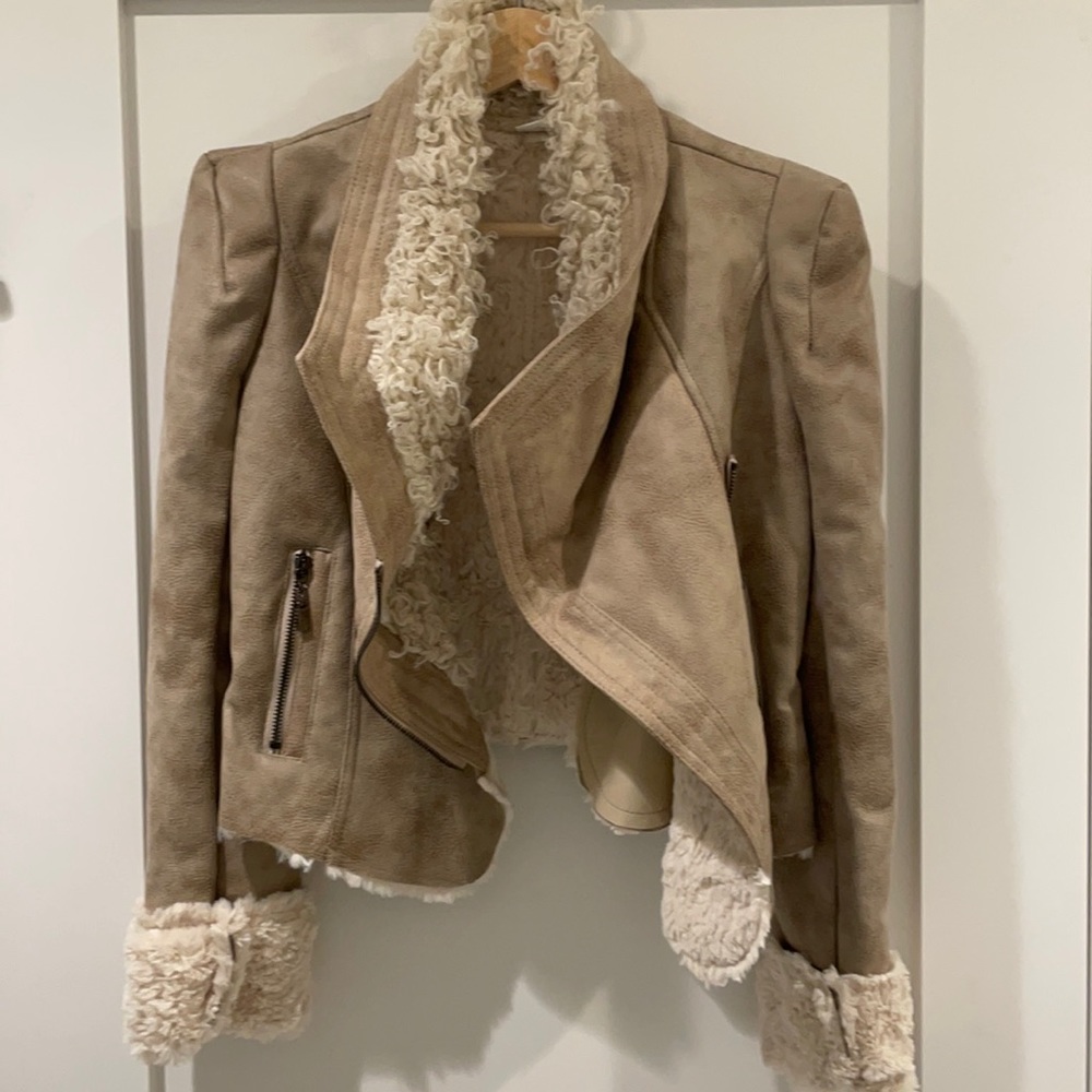 Beige Moto Jacket (size M)